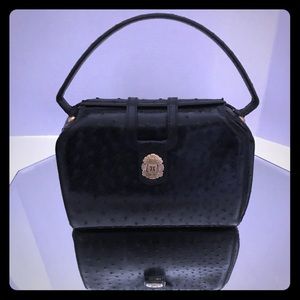 Authentic  black ostrich Celine handbag